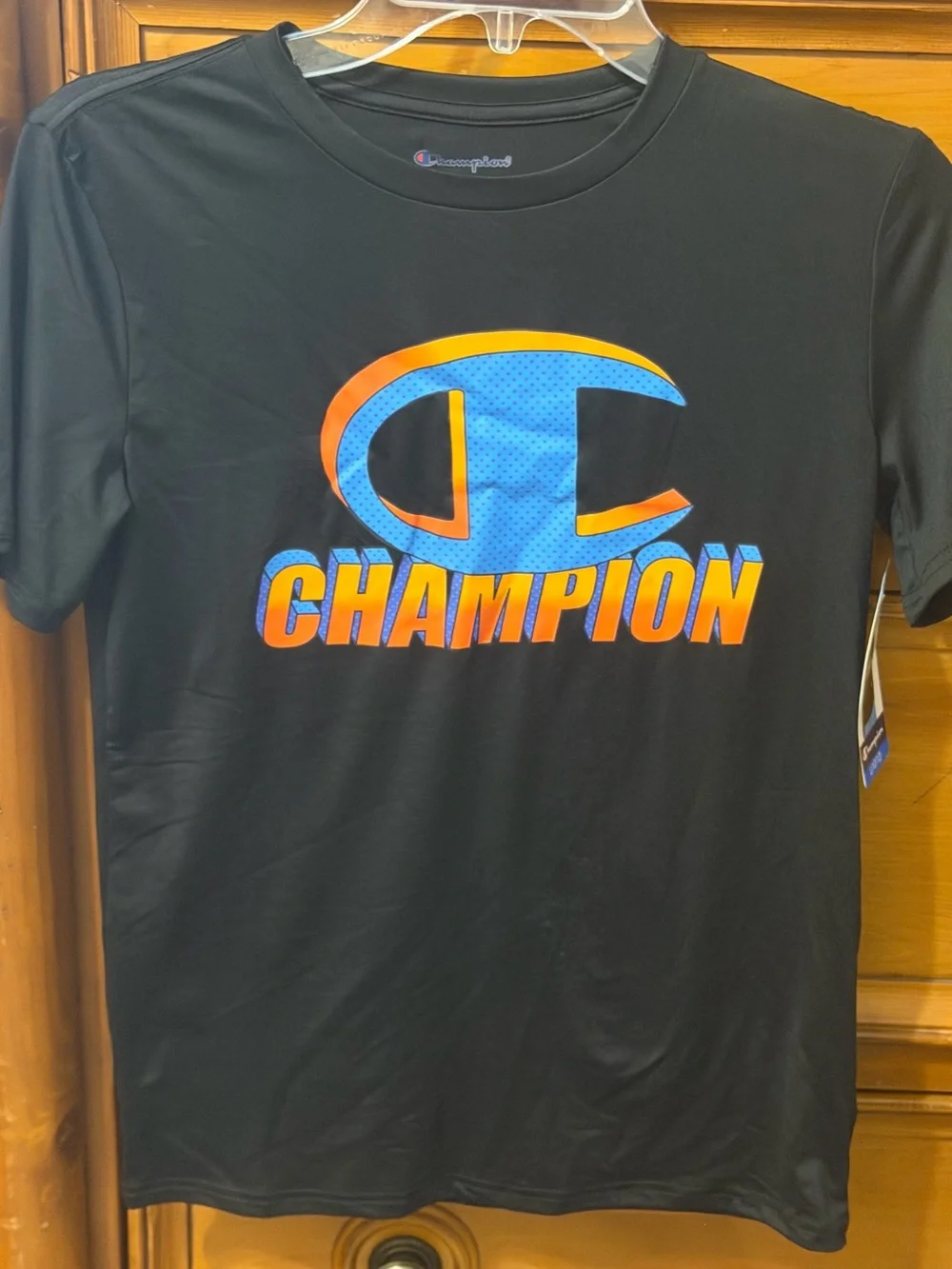 Champion Boys Black Logo Graphic Tee